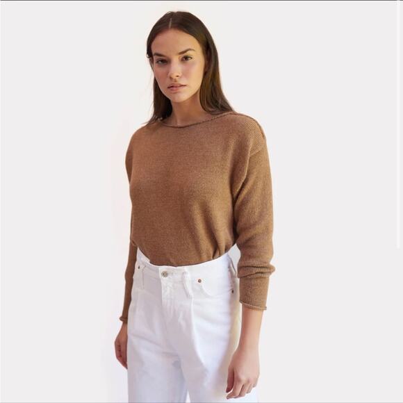 Madewell Sweaters - Madewell 100% Merino Wool Crewneck Sweater Size XS Tan Pullover Raglan Sleeve